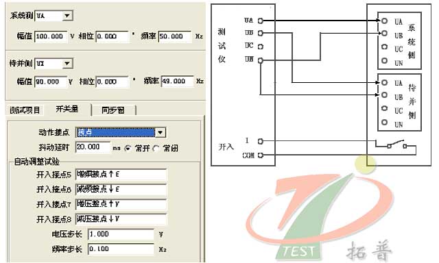 微機(jī)繼電保護(hù)測(cè)試儀同期試驗(yàn)連接方式