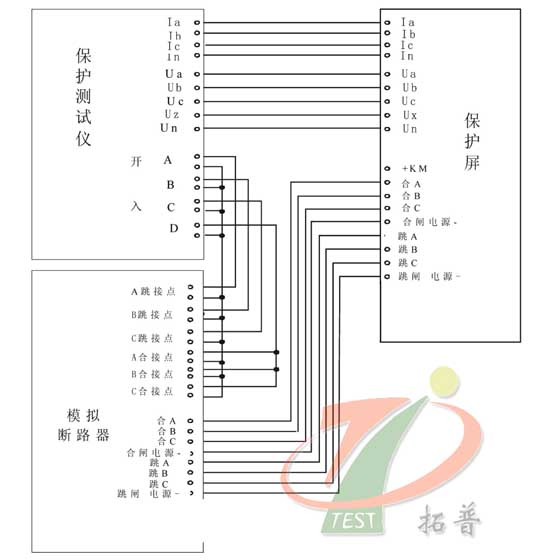 模擬斷路器試驗接線圖